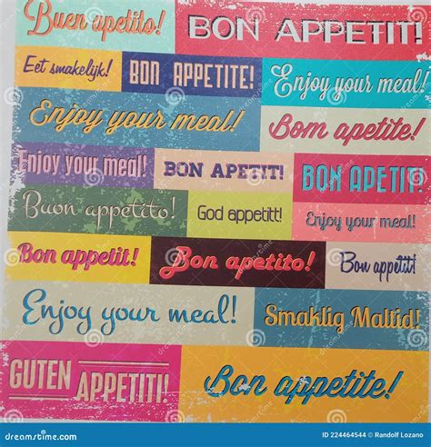 Bon Appetit Dans Une Langue Différente Photo Stock Image Du Langage