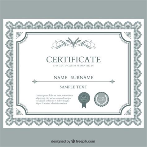 Certificado Diploma Modelo Recursos Gráficos Vectores Plantillas