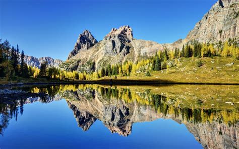 Wallpaper Mountains Reflection Sky Grass Lake X Goodfon
