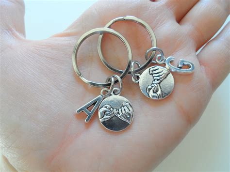 2 Pinky Promise Keychains Couples Keychains Best Friend Etsy