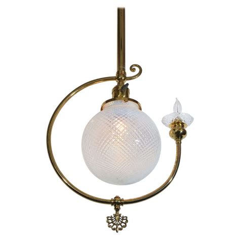 Two Light One Electric With Single Gas Electrified Pendant At 1stdibs