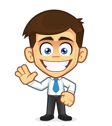 Smile Businessman Waving Stock Vector Illustration Of Male