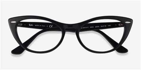 ray ban nina cat eye black frame glasses for women eyebuydirect