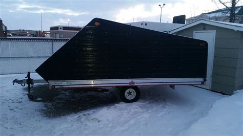 12 Tilting Aluminum Snowmobile Trailer With Clamshell Cover East