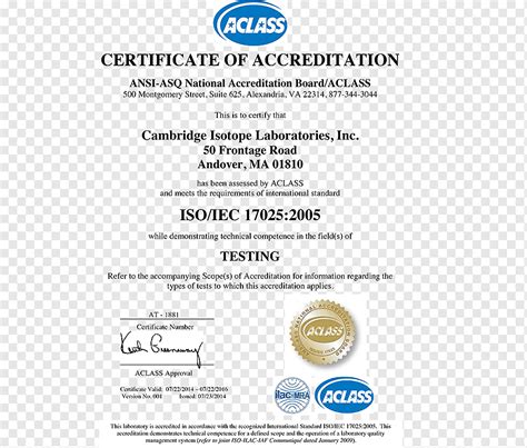 ISO IEC Laboratory Certification And Accreditation Certification