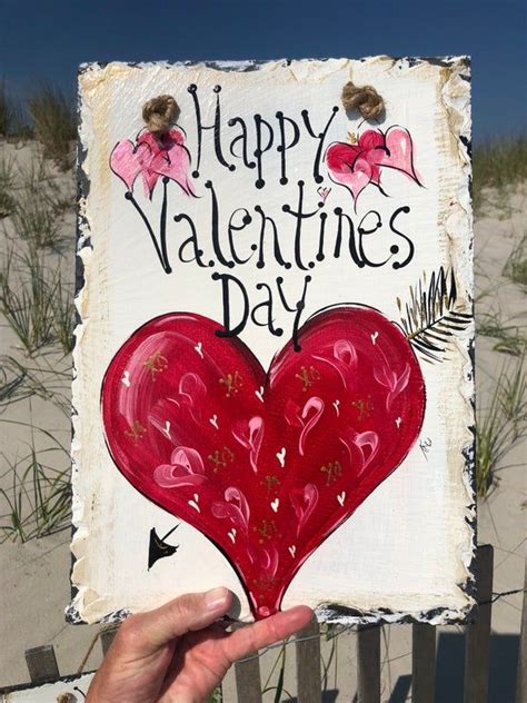 Valentines Day Slate Sign Slate Sign Painted Slate Home Decor