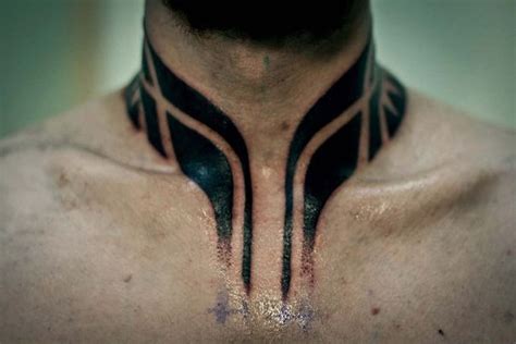 Fresh Collar Blackwork Tattoo Tribal Neck Tattoos Neck Tattoo