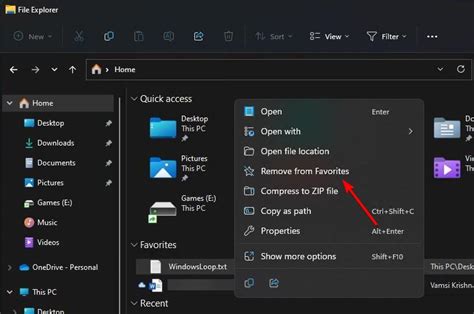 How To Add Or Remove Favorites In File Explorer In Windows 11