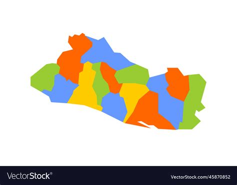 El Salvador Political Map Of Administrative Vector Image