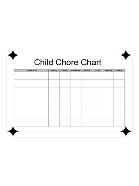 2022 Kids Chore Chart Template Fillable Printable Pdf And Forms Handypdf