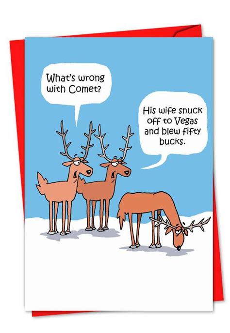 comet s problem christmas card funny and naughty cards