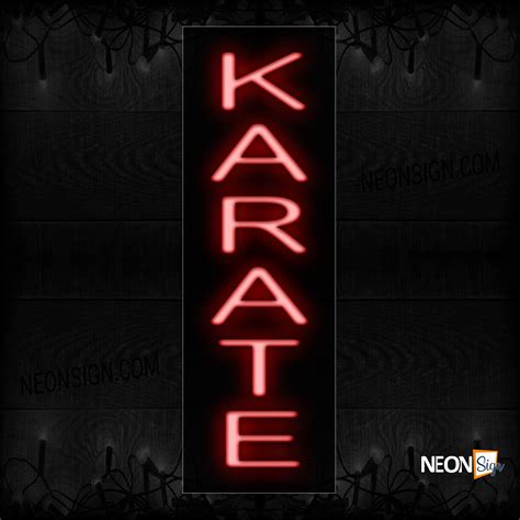 Karate In Red Vertical Neon Sign