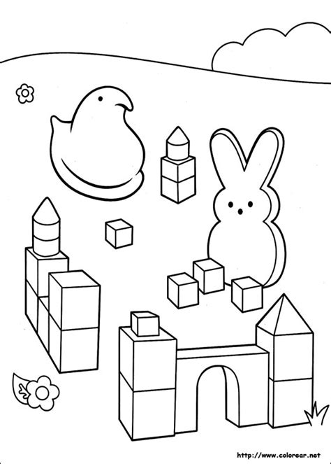 Easter coloring pages for kids, boys, girls, and teens: Dibujos para colorear de Marshmallow Peeps