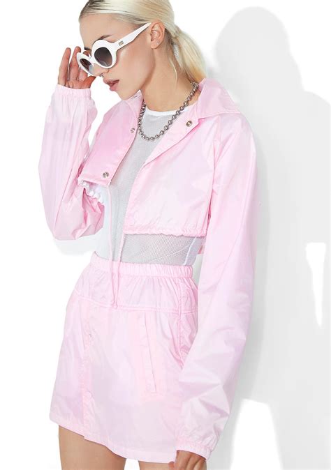 Windbreaker Jacket Pink Windbreaker Jacket Women Crop Etsy