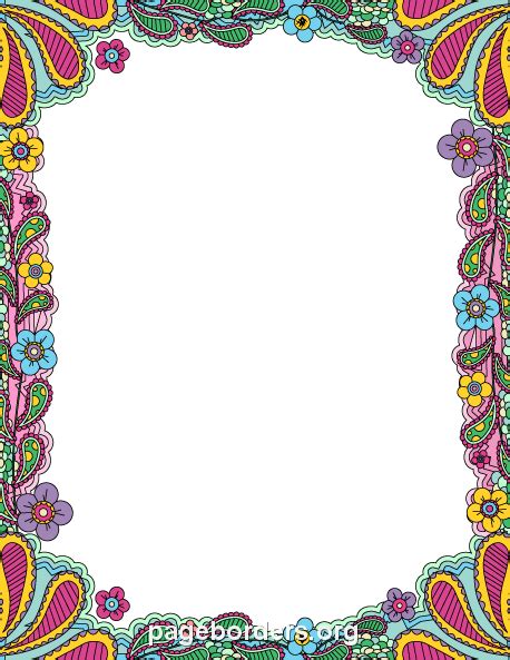 Printable Colorful Doodle Border Use The Border In Microsoft Word Or
