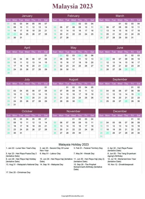 Malaysia Public Holidays 2023 Calendar Malaysia Holidays