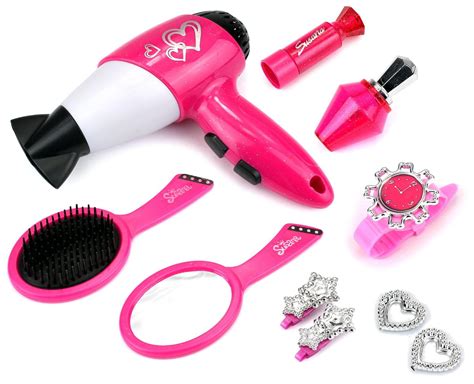 stylish susy pretend play toy fashion beauty play set w working hair dryer assorted hair