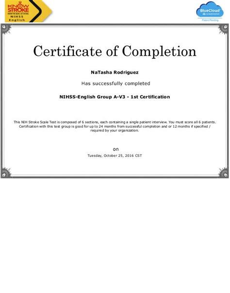 Stroke Certificate