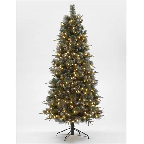 5ft 6ft Or 7ft Minnesota Spruce Pre Lit Led Frosted Berries Pe