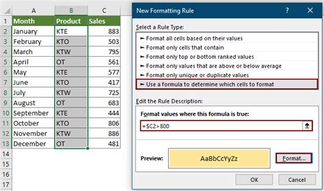 Excel Conditional Formatting Formula Based On Another Cell Printable