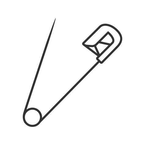 Safety Pin Linear Icon Thin Line Illustration Contour Symbol Vector