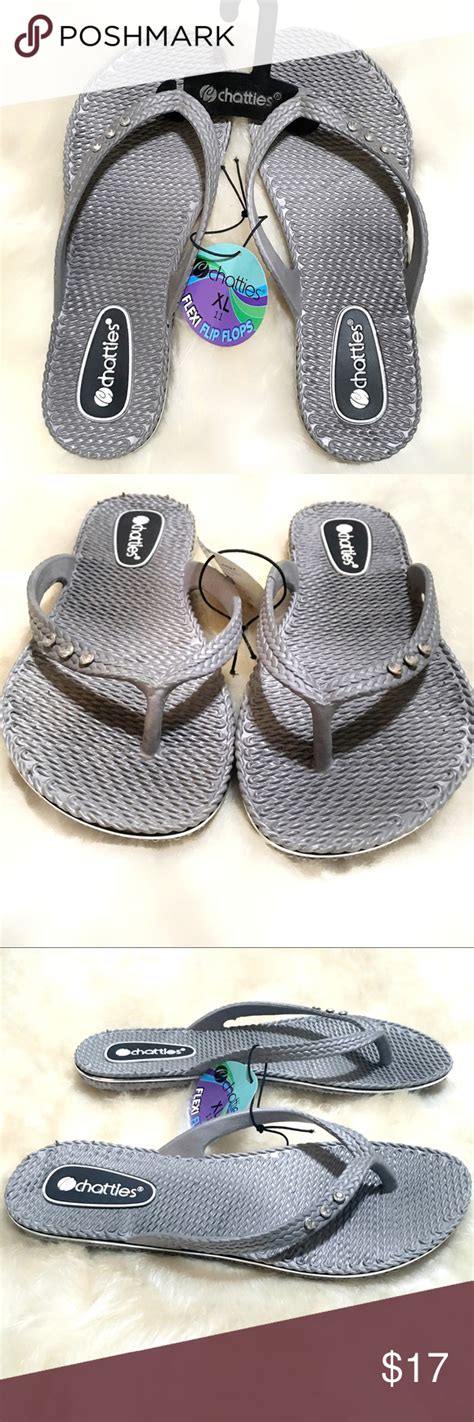 Nwt Chatties Graysilver Flexi Flip Flops 11 Xl Most Comfortable Flip Flops Comfortable Flip