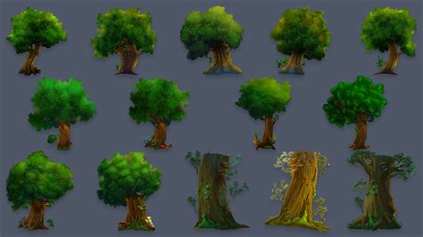 2d Forest Pack With 9 Slicing Sprites On Behance