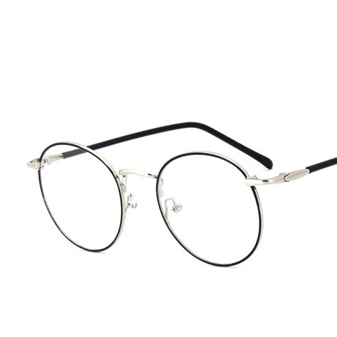 Round Thin Rim Fashion Vintageretro Metal Fullrim Optical Prescription Eyeglasses Frames Men