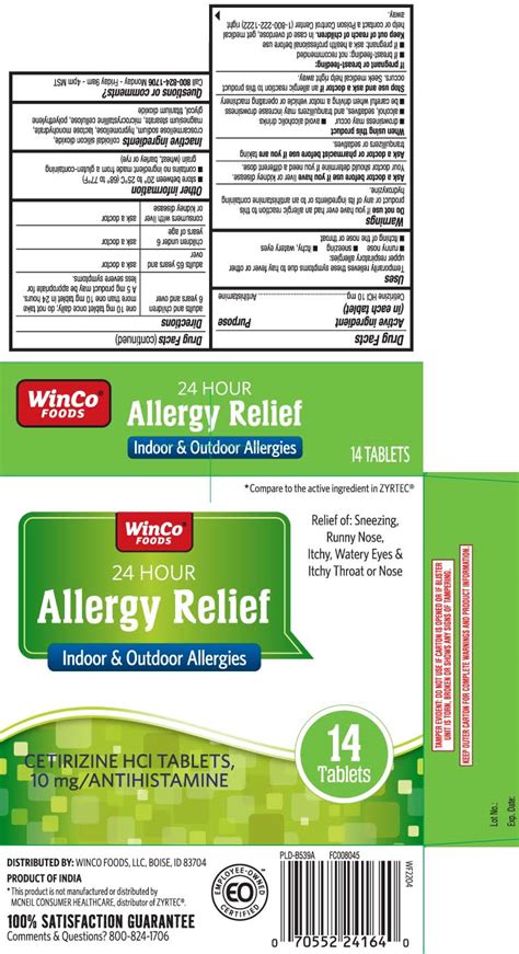 Dailymed Allergy Relief Cetirizine Hcl Tablet
