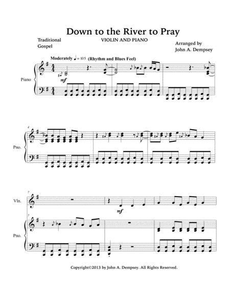 Down To The River To Pray Violin And Piano Sheet Music Pdf Download