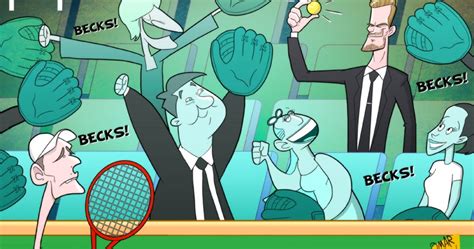 Omar Momani Cartoons David Beckham Stole The Show At Wimbledon