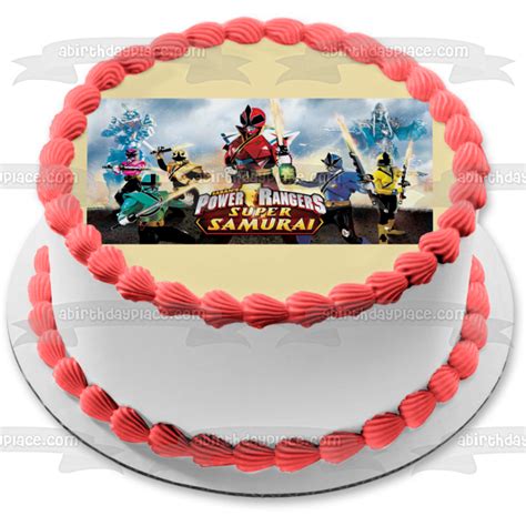 Power Rangers Super Samurai Red Samurai Ranger Edible Cake Topper Image