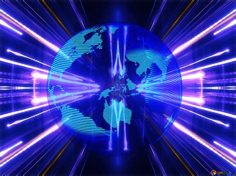 Modern Global World Earth Concept Techno Lights Neon Blue №219014