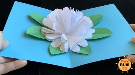 5 Minute Flower Pop Up Card I Easy Diy Paper Crafts Youtube