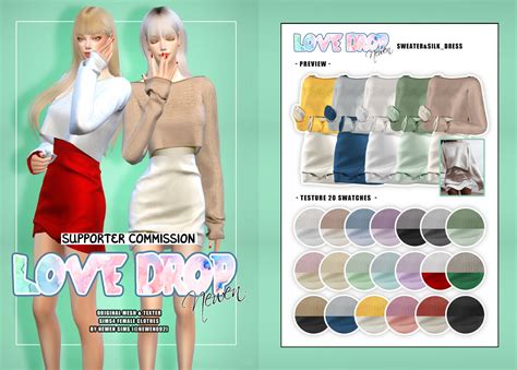 Sims4sisters — Newen092 Newen Sims4 Sweater And Silk Dress