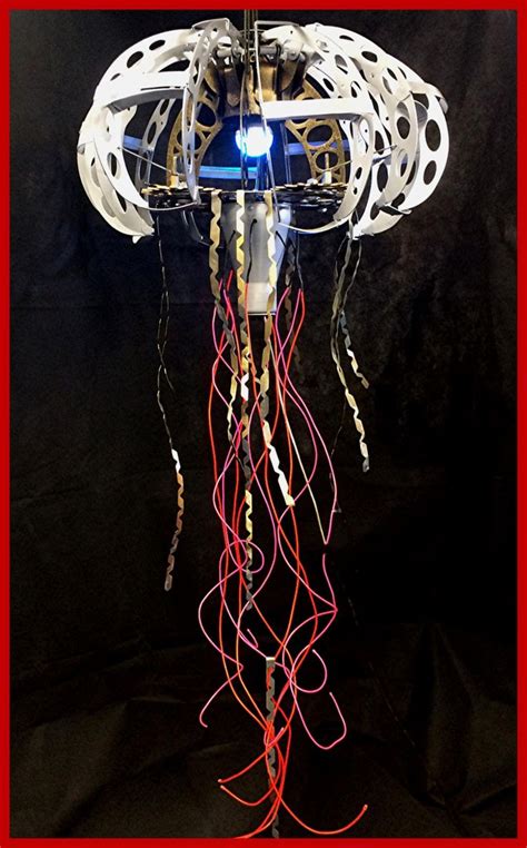 Motorised Mechanical Jellyfish Sculpture Sheet Metal Art Jellyfish