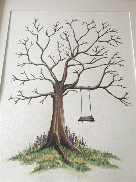 My Hand Painted Wedding Guest Tree For My Own Wedding I Painted This