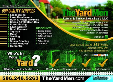 Lawn Care Business Card Templates Free Downloads Ad With Canva Its