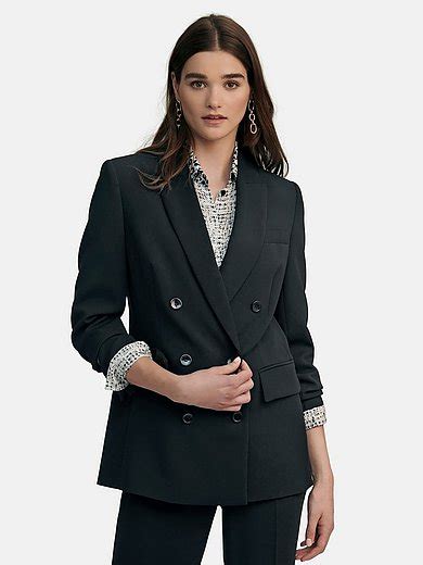 Laura Biagiotti Roma Long Blazer With Mother Of Pearl Buttons Black
