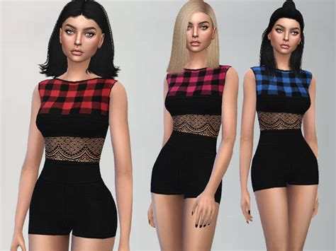 Plaid Outfit By Puresim At Tsr Sims 4 Updates