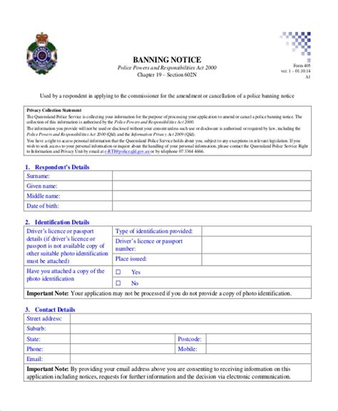 Sample letter of banning a person. FREE 22+ Sample Notice Forms in PDF | MS Word