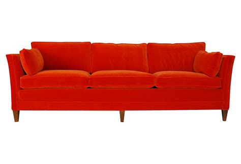 Orange Velvet And Down Sofa Sofa Inspiration Contemporary Home