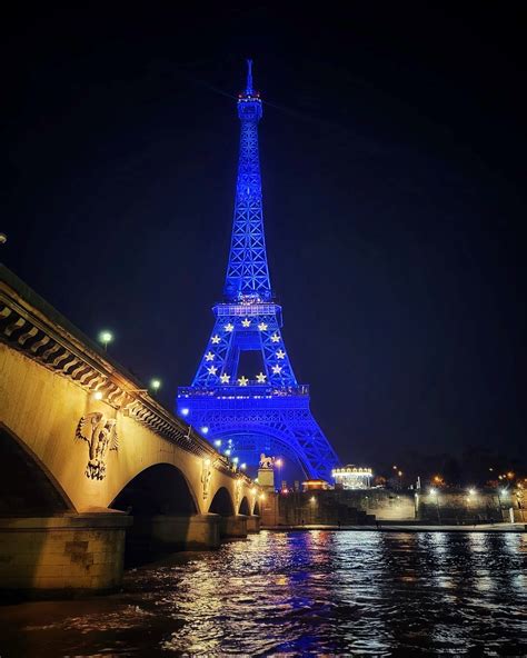 The Eiffel Tower All Draped In Blue