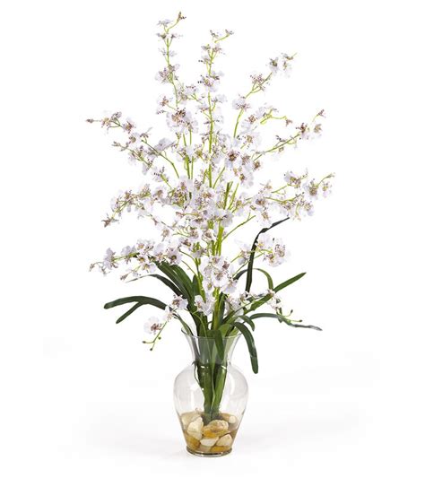 Nearly Natural Dancing Lady Liquid Illusion Silk Orchid Arrangement In White And Reviews Wayfair
