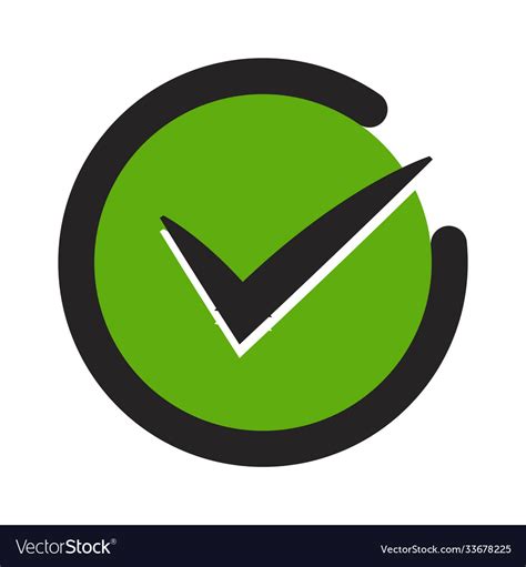 Green Tick Confirm Or Checkmark Flat Icons Vector Image