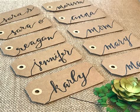 Custom Calligraphy Kraft T Tags Name Tags Personalized Great For
