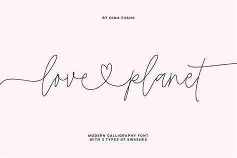 Love Planet Handwritten Font With Heart Swashes