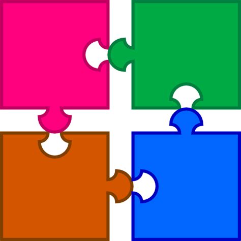 4 Piece Color Puzzle Clip Art At Vector Clip Art Online