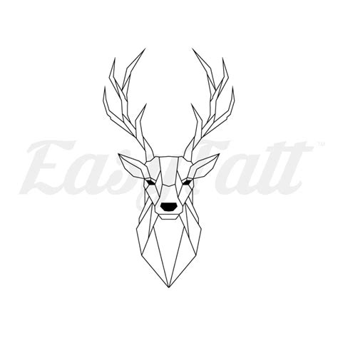 Simple Geometric Deer Temporary Tattoo Easytatt