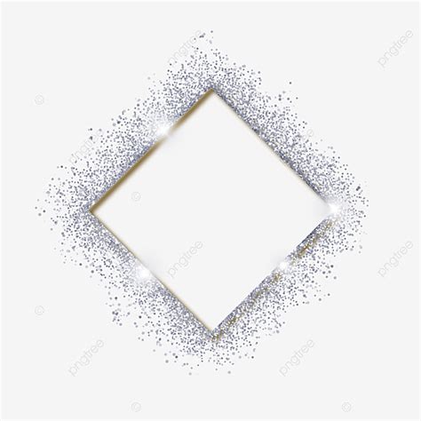 Silver Glitter Border Png Transparent Silver Grainy Glitter Square